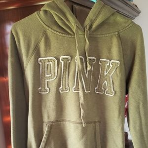 PINK Pea Green Small Hoodie